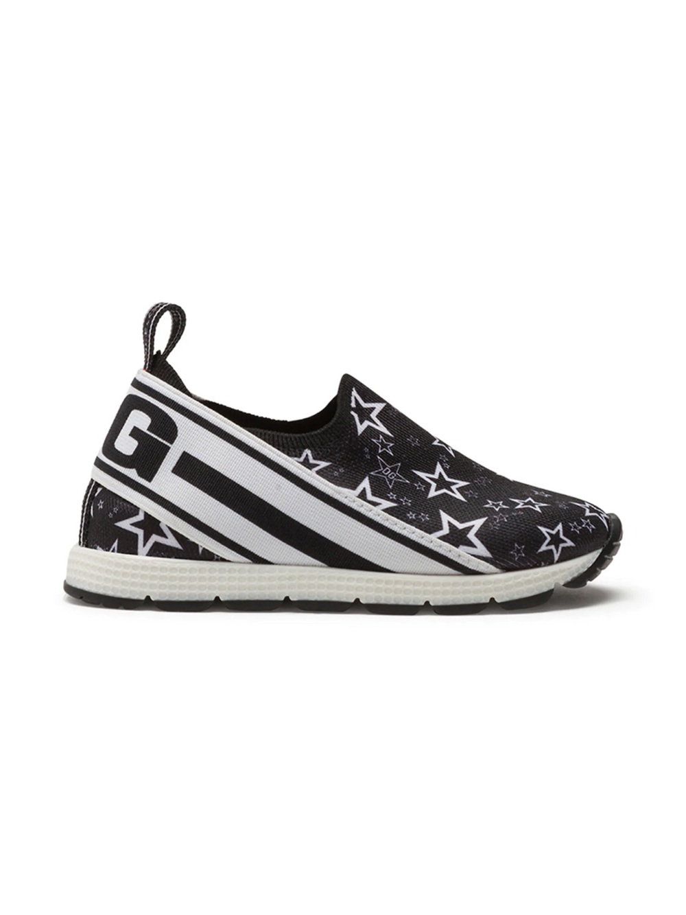 Dolce & Gabbana Black and White Star Print Slip-On Sneakers! Kids size 19.
